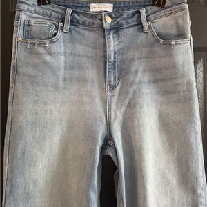 Risen Distressed Light Blue Denim Cropped Jeans Size 15